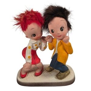 VTG 60s Inarco Let's Twist Ceramic Figurine Dancing Couple E2172 Teen Twisters